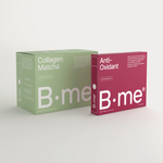 .me Glow Bundle with Collagen Advance+, Matcha, and Anti-Oxidant shots. A powerful trio for hydration, elasticity, energy, and skin protection against oxidative stress. Formulated with collagen peptides, matcha, hyaluronic acid, and tart cherry. 0% added sugars or sweeteners, 91% absorption.