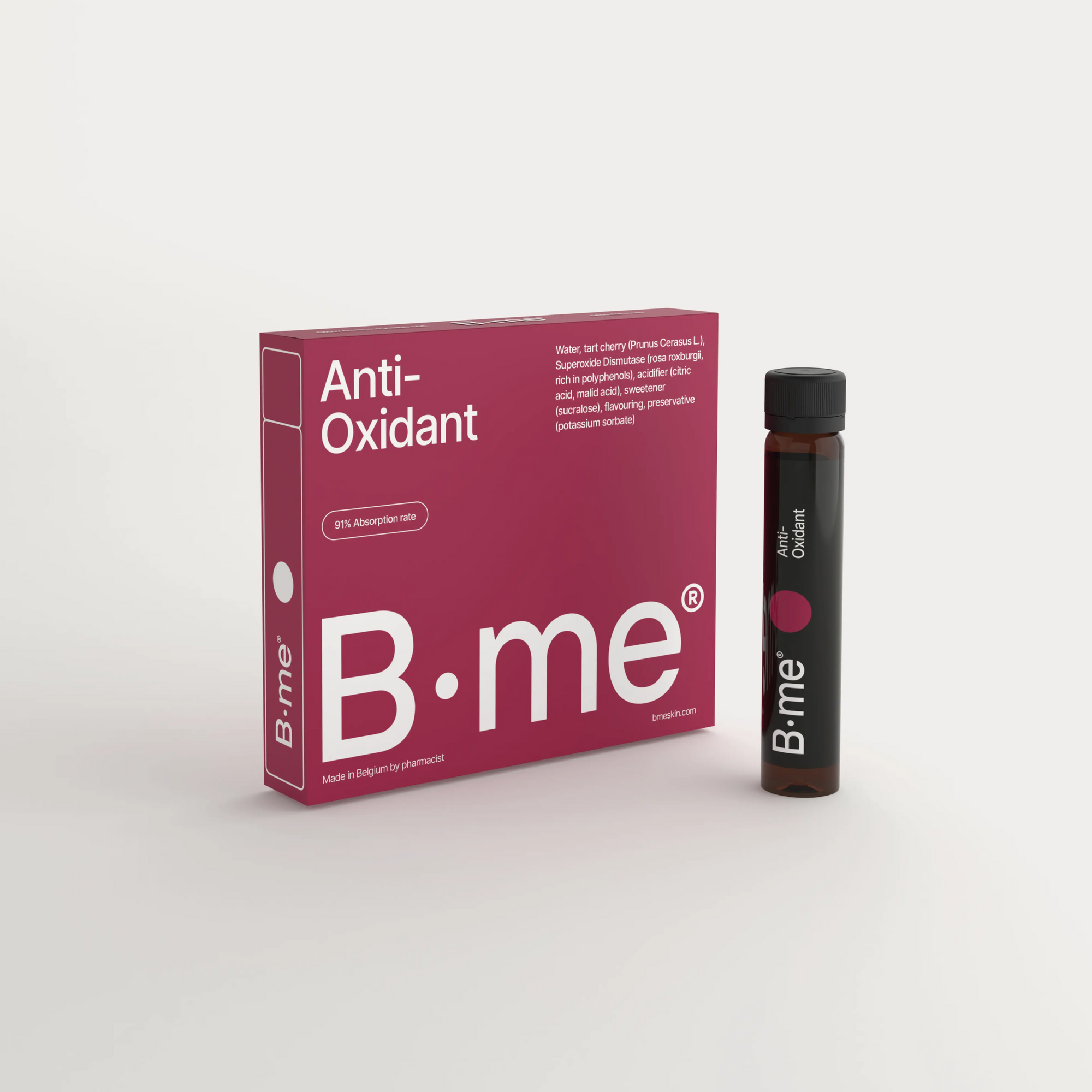 .me Anti-Oxidant helps defend your skin against oxidative stress and daily environmental aggressors. Contains tart cherry and SOD, rich in polyphenols and anthocyanins.